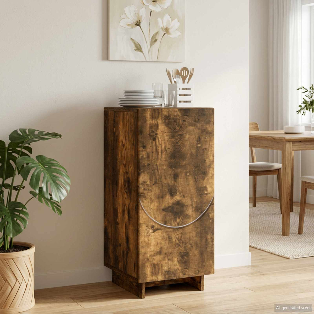 vidaXL Komoda Dąb wędzony 33,5 x 34,5 x 75 cm Drewno inżynieryjne