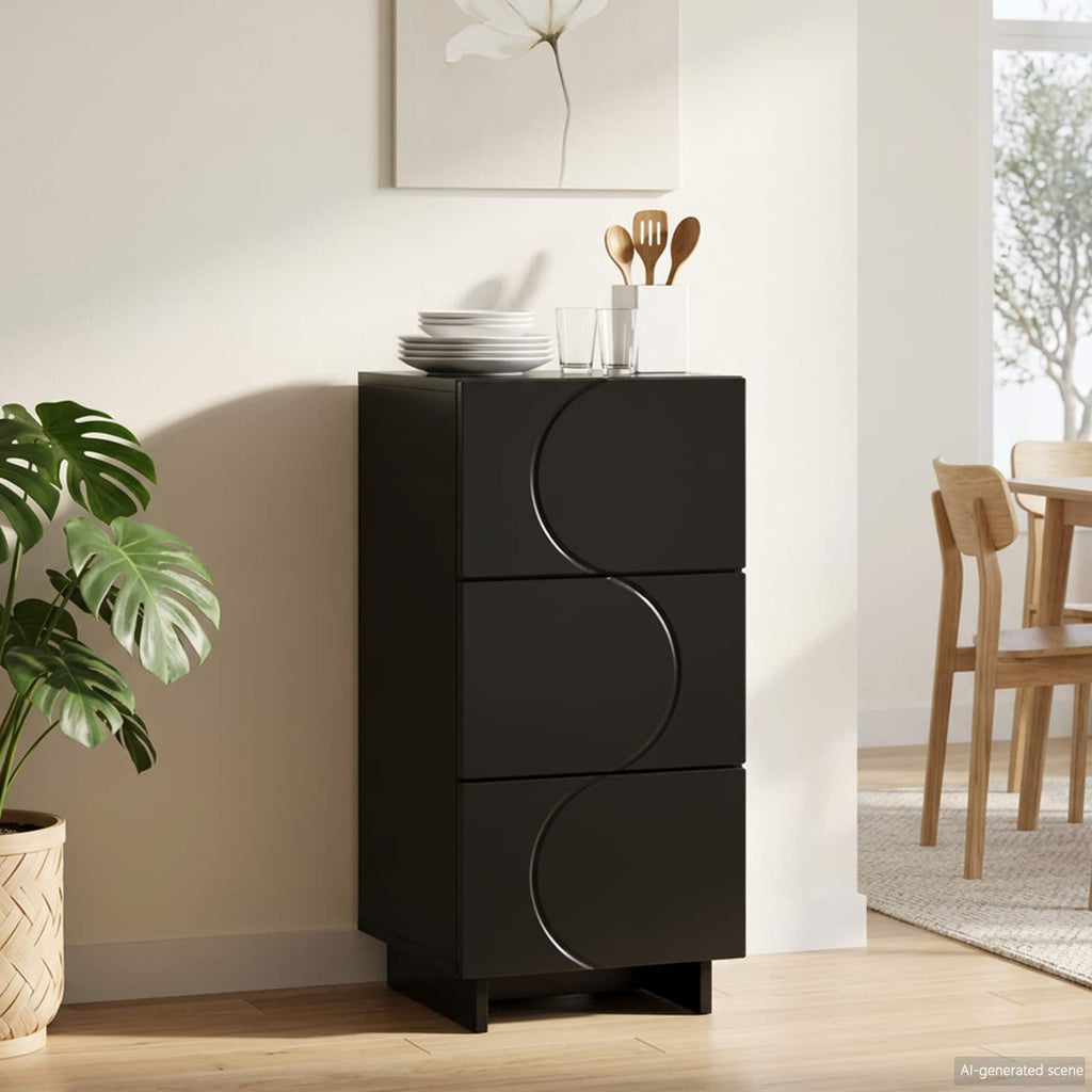 vidaXL Komoda Czarny 33,5 x 34,5 x 75 cm Drewno inżynieryjne