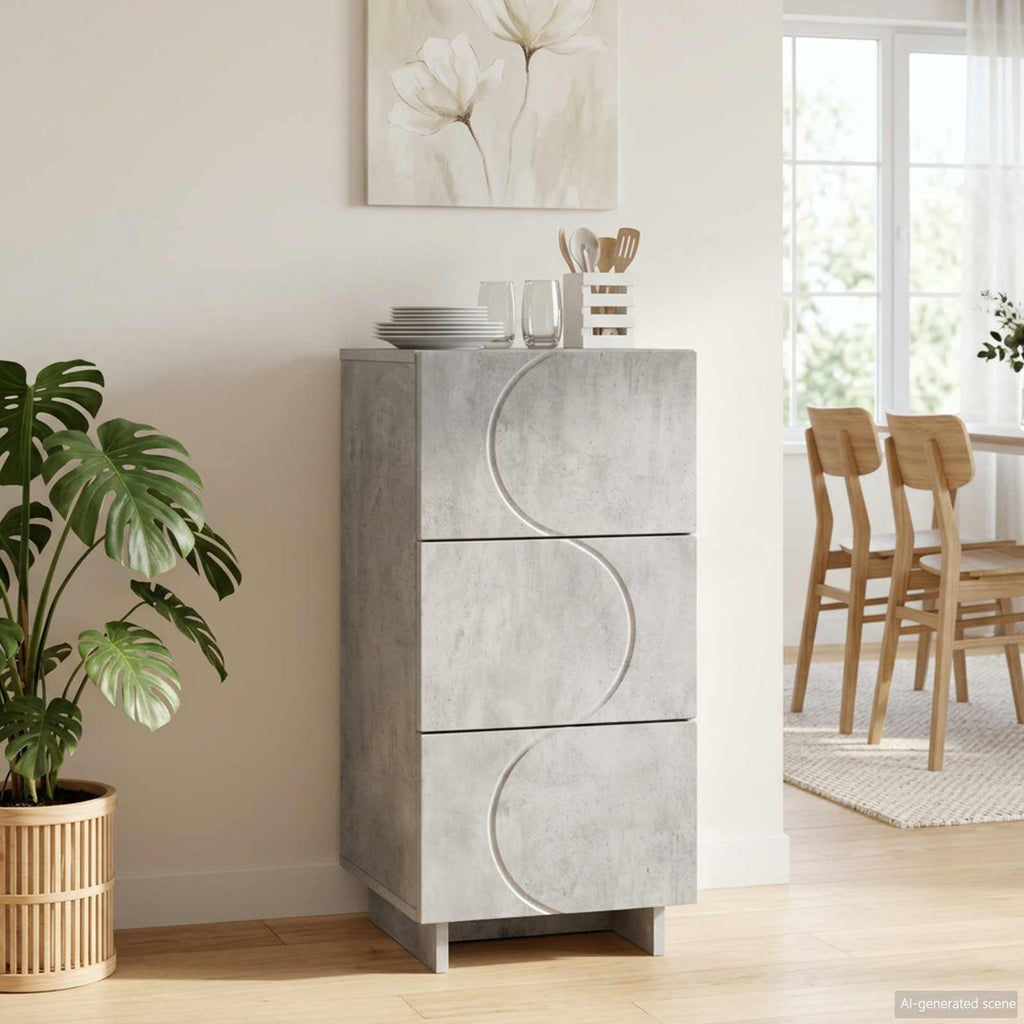 vidaXL Komoda Betonowy szary 33,5 x 34,5 x 75 cm Drewno inżynieryjne
