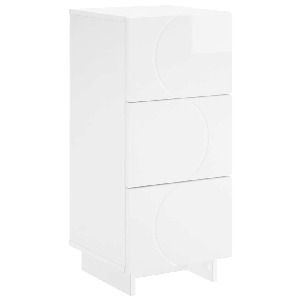 vidaXL Komoda Biały wysoki połysk 33,5 x 34,5 x 75 cm