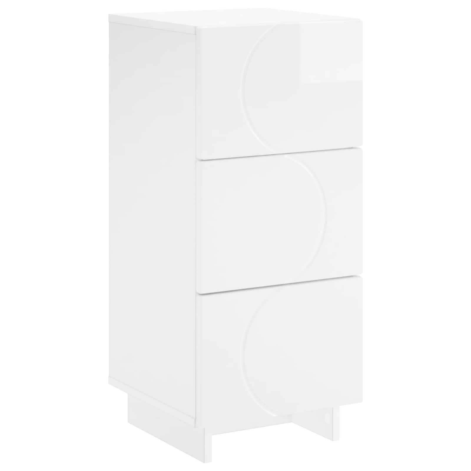 vidaXL Komoda Biały wysoki połysk 33,5 x 34,5 x 75 cm