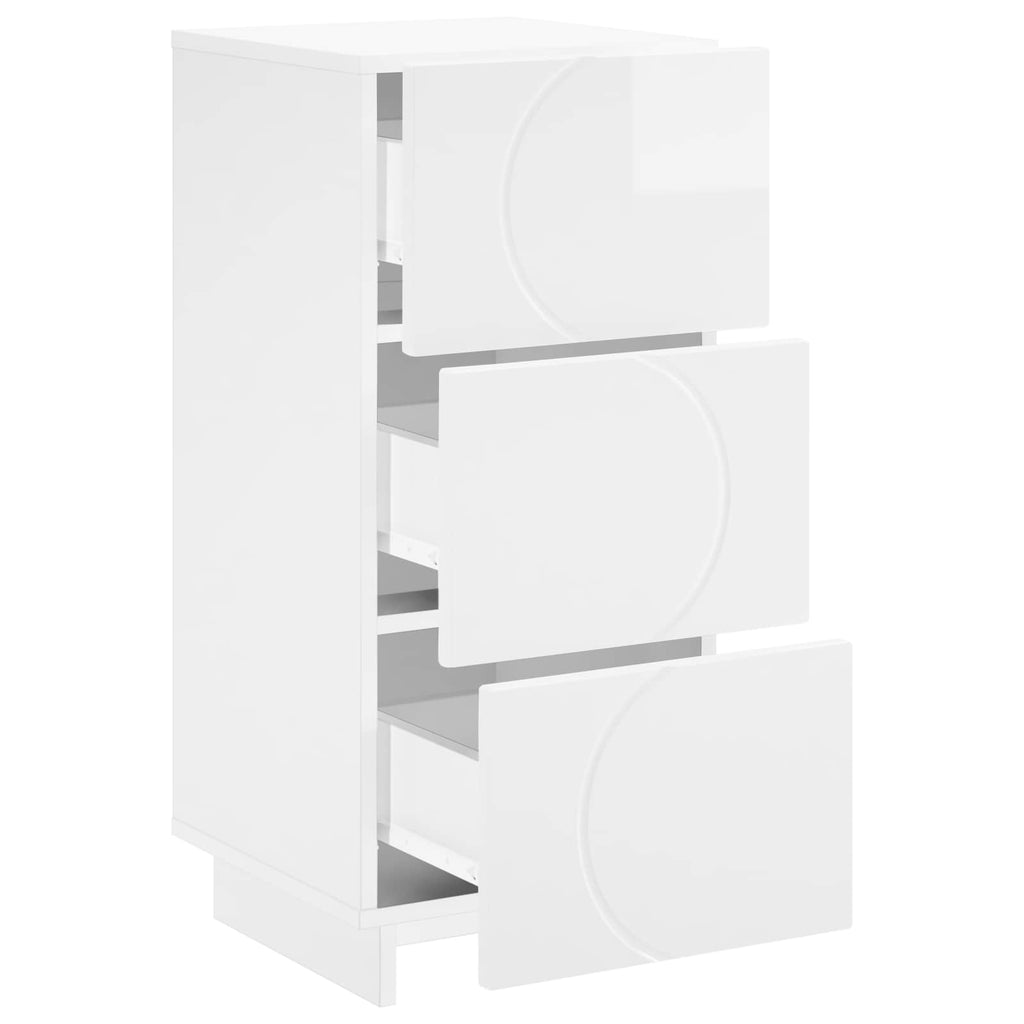 vidaXL Komoda Biały wysoki połysk 33,5 x 34,5 x 75 cm