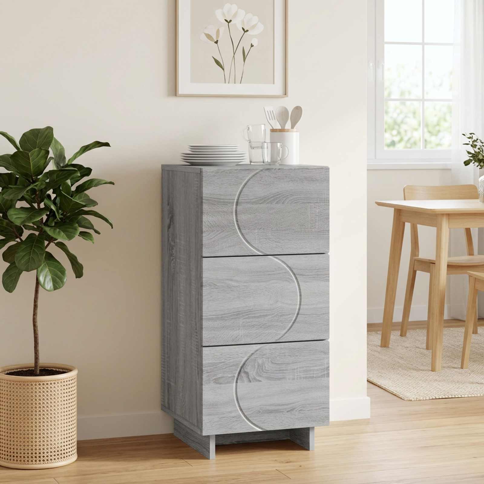 vidaXL Komoda Szary Sonoma 33,5 x 34,5 x 75 cm Drewno inżynieryjne