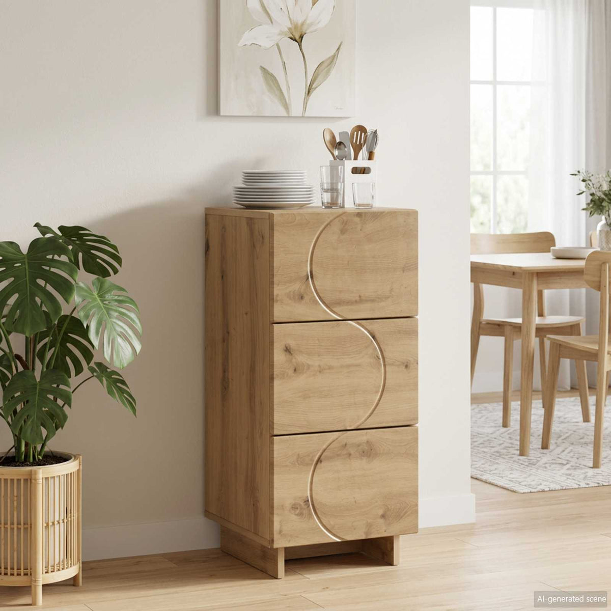 vidaXL Komoda Dąb artisan 33,5 x 34,5 x 75 cm Drewno inżynieryjne