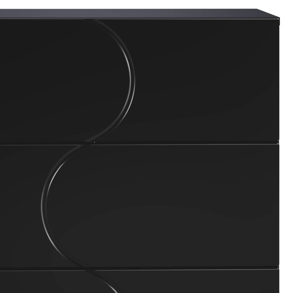 vidaXL Bufet Czarny 70 x 38 x 75 cm Drewno inżynieryjne