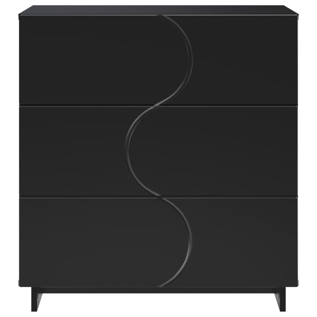vidaXL Bufet Czarny 70 x 38 x 75 cm Drewno inżynieryjne