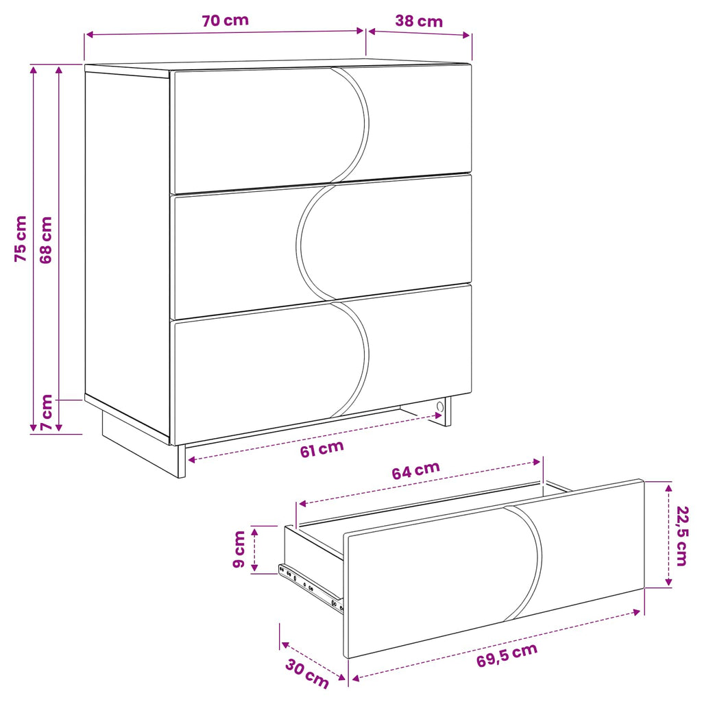 vidaXL Bufet dąb Sonoma 70 x 38 x 75 cm Drewno inżynieryjne
