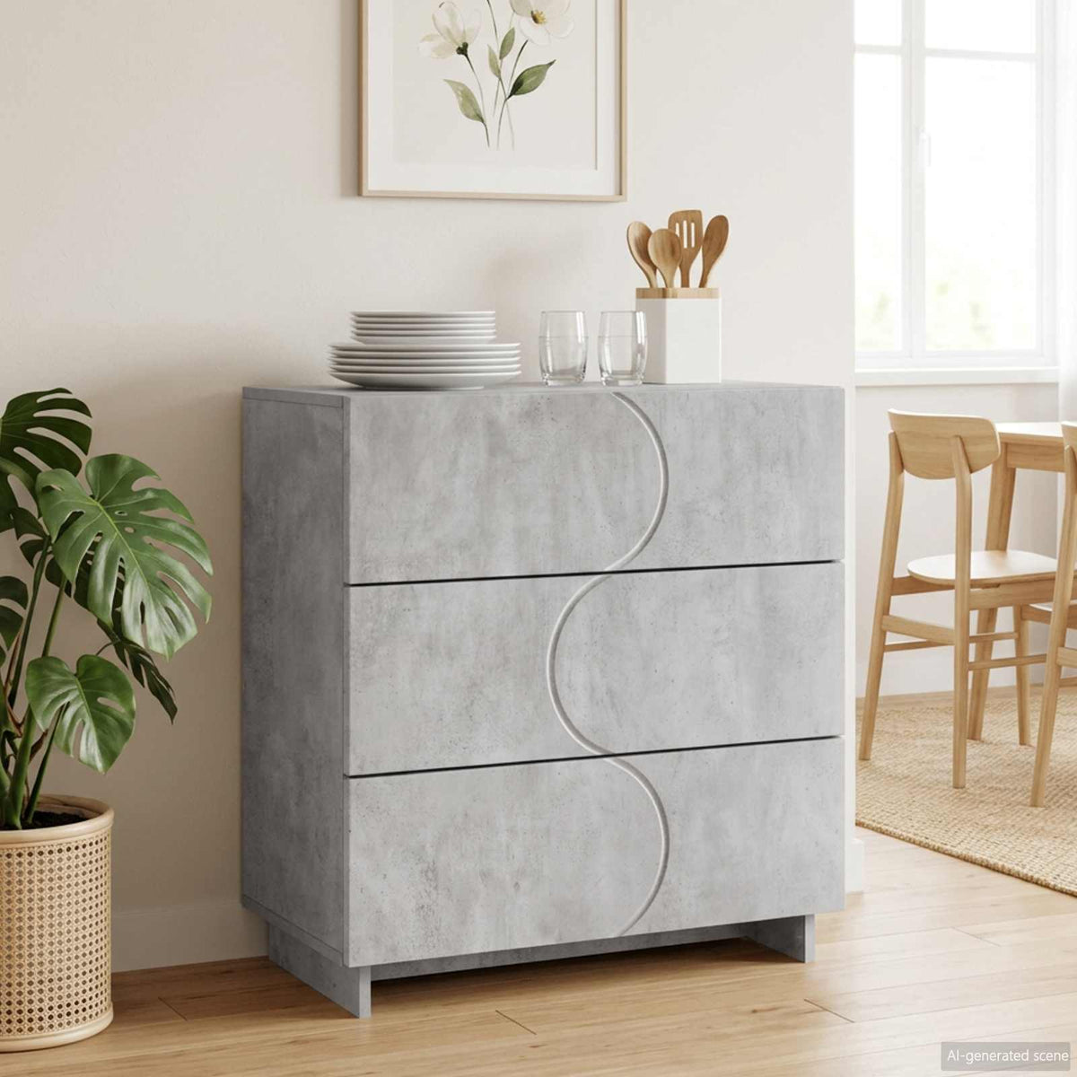 vidaXL Bufet Betonowy szary 70 x 38 x 75 cm Drewno inżynieryjne