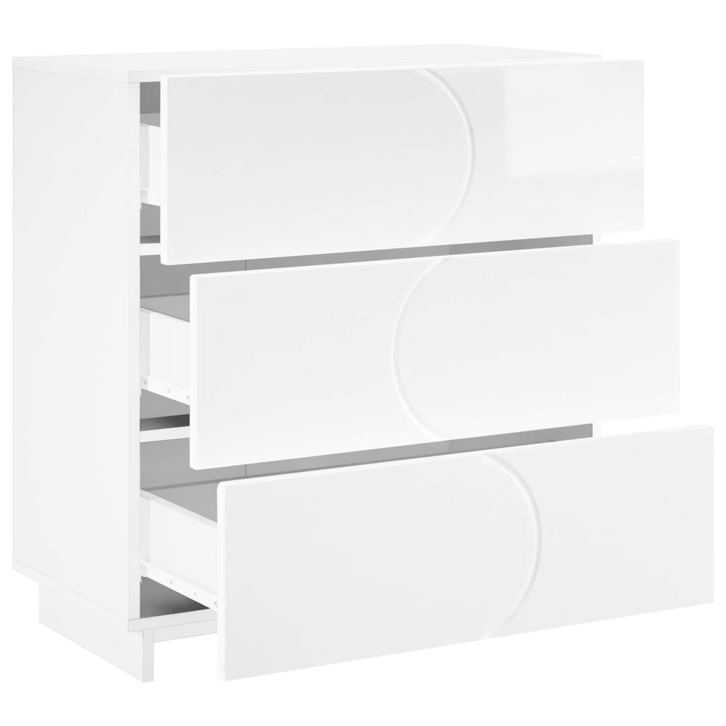 vidaXL Bufet Biały wysoki połysk 70 x 38 x 75 cm Drewno inżynieryjne