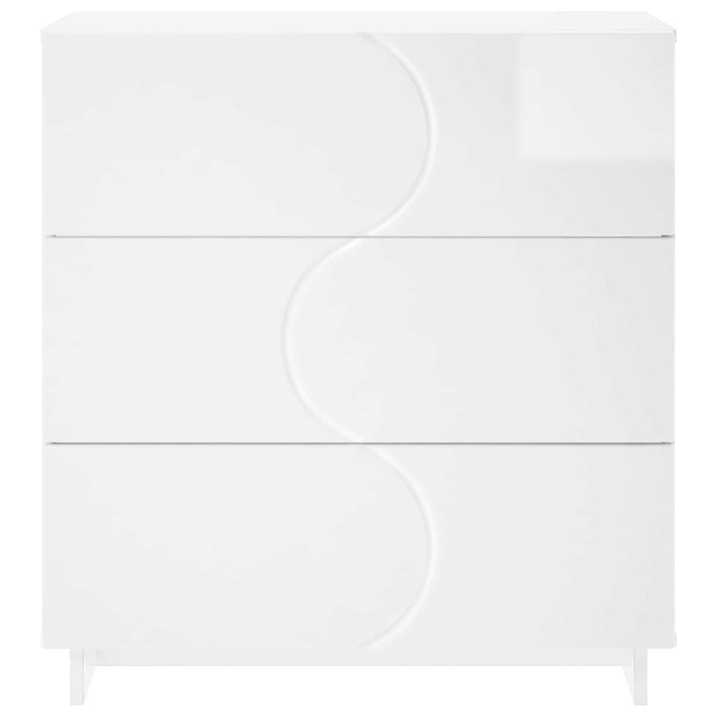 vidaXL Bufet Biały wysoki połysk 70 x 38 x 75 cm Drewno inżynieryjne