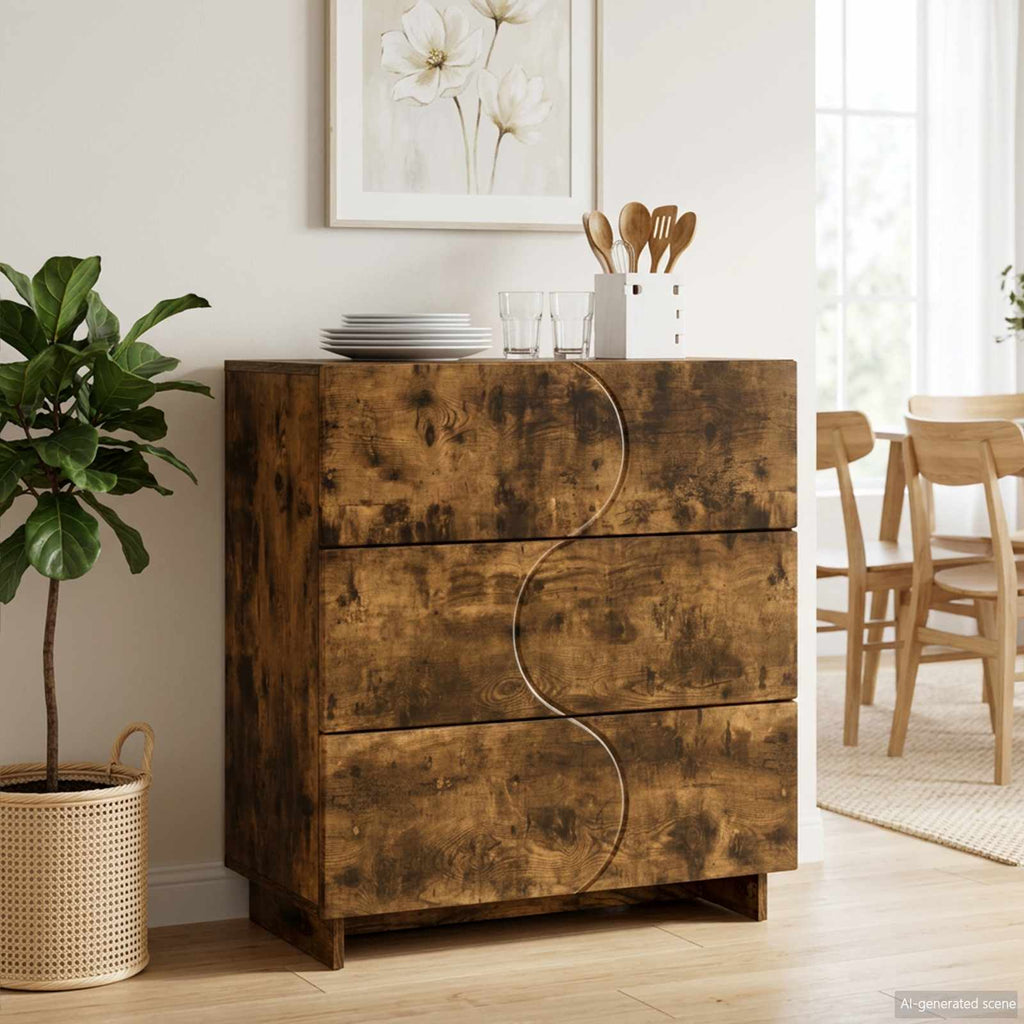 vidaXL Bufet Dąb wędzony 70 x 38 x 75 cm Drewno inżynieryjne
