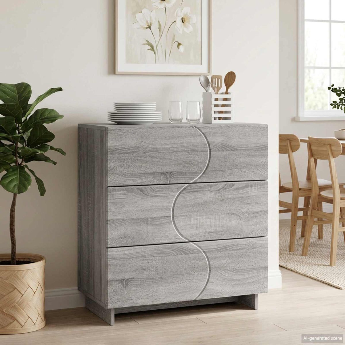 vidaXL Bufet Szary Sonoma 70 x 38 x 75 cm Drewno inżynieryjne