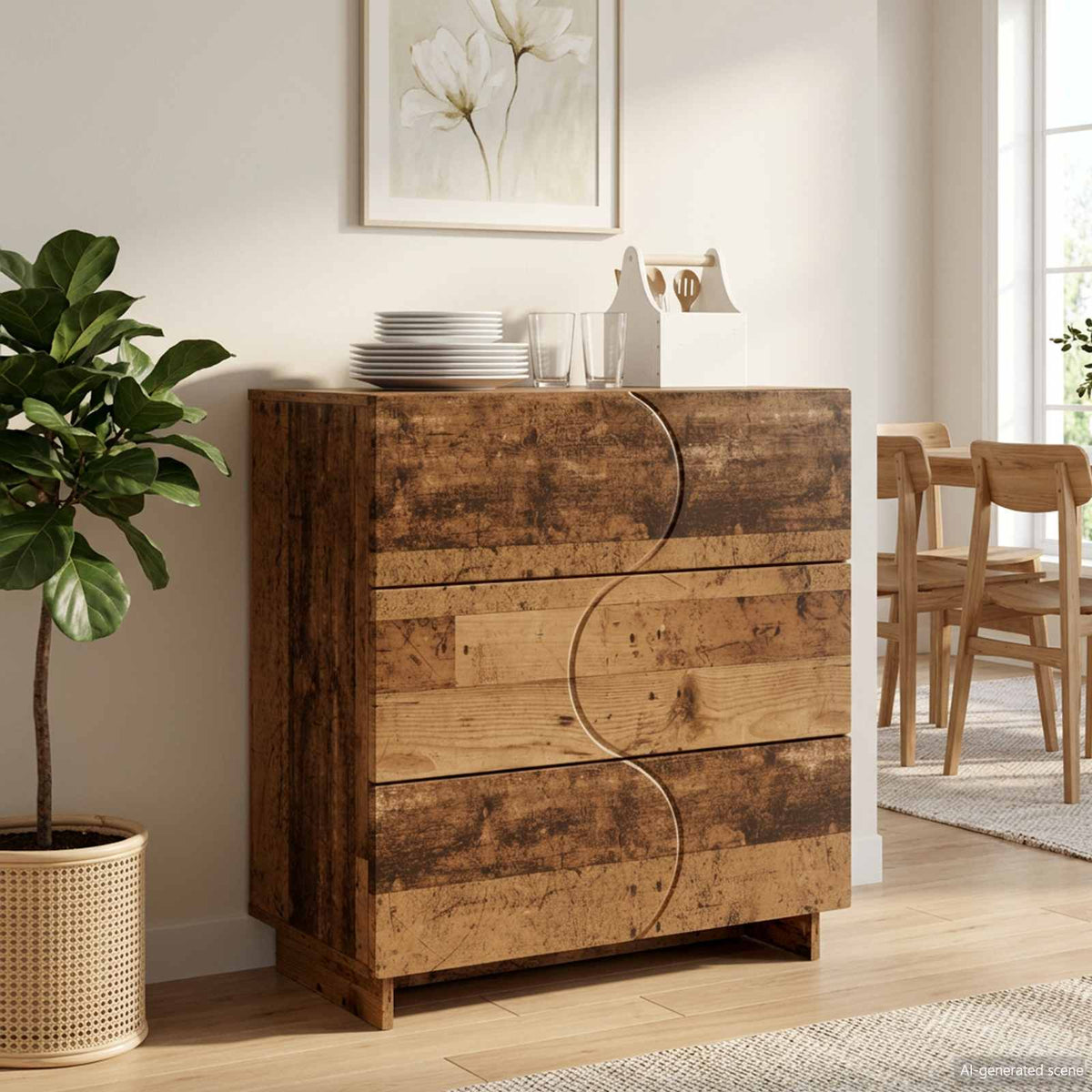 vidaXL Bufet Stare drewno 70 x 38 x 75 cm Drewno inżynieryjne