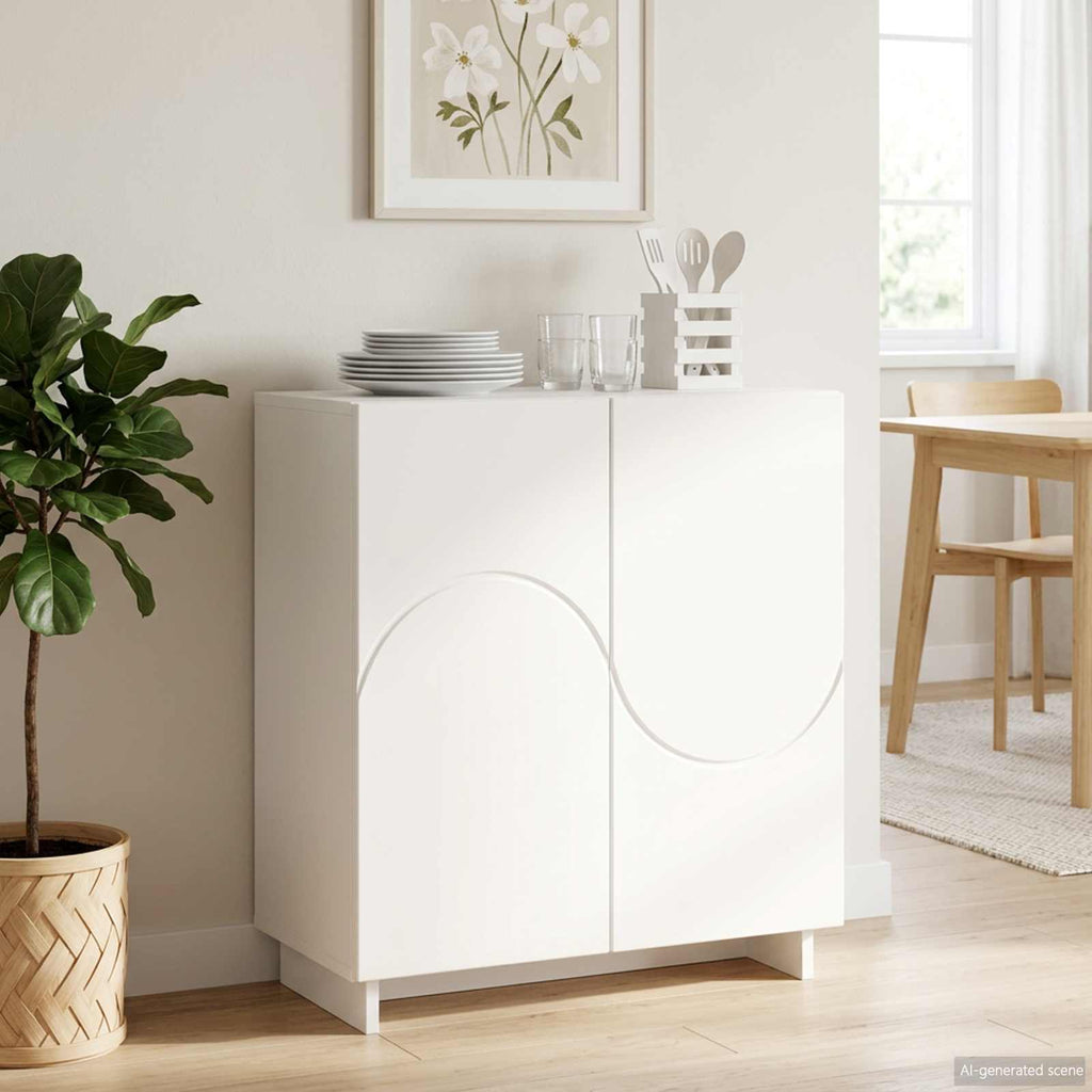 vidaXL Komoda Biały 67 x 34,5 x 75 cm Materiał drewnopochodny