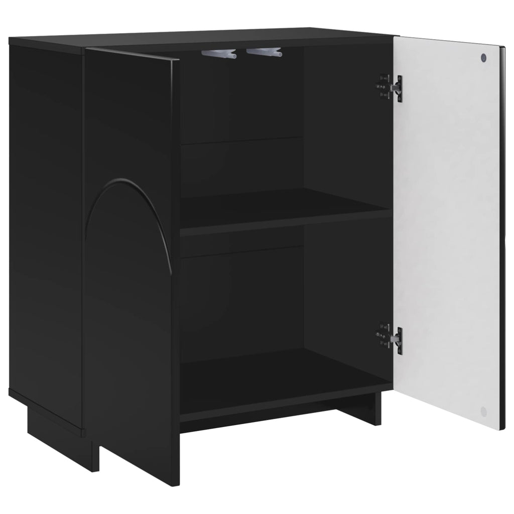 vidaXL Komoda Czarny 67 x 34,5 x 75 cm Materiał drewnopochodny