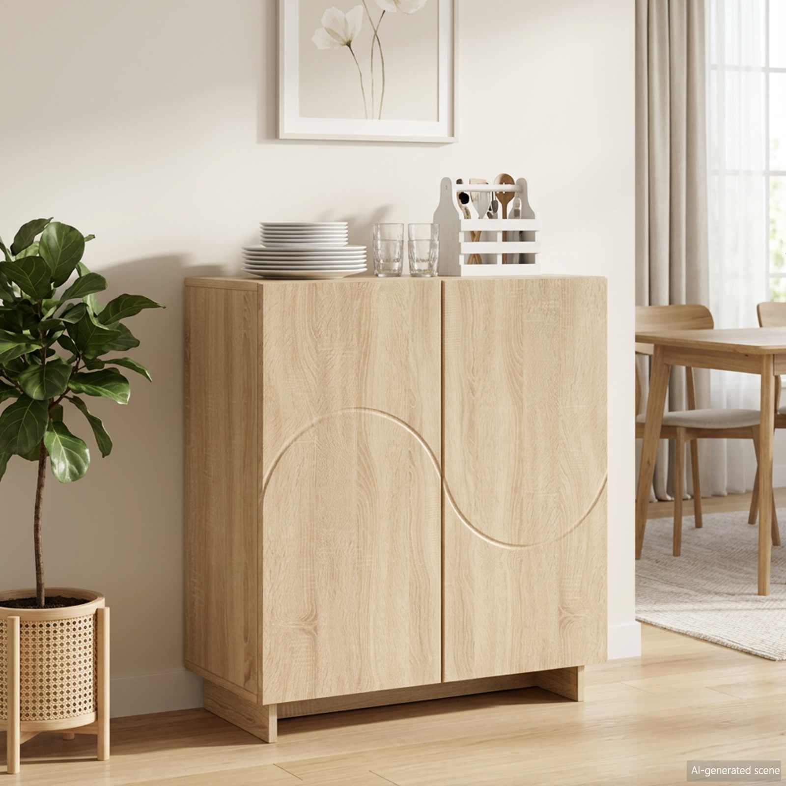 vidaXL Komoda dąb Sonoma 67 x 34,5 x 75 cm Materiał drewnopochodny