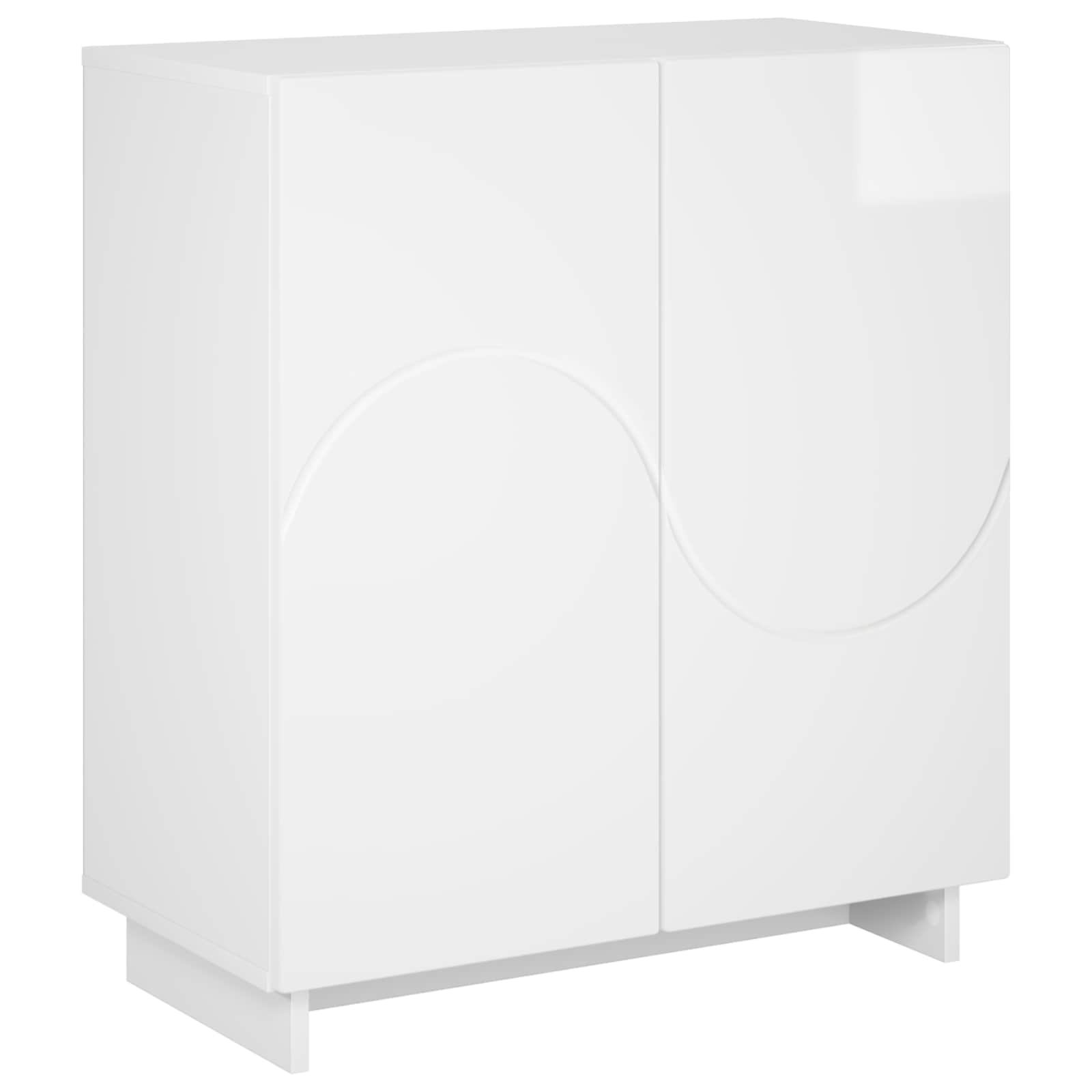 vidaXL Komoda Biały wysoki połysk 67 x 34,5 x 75 cm