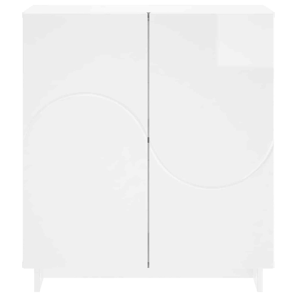 vidaXL Komoda Biały wysoki połysk 67 x 34,5 x 75 cm