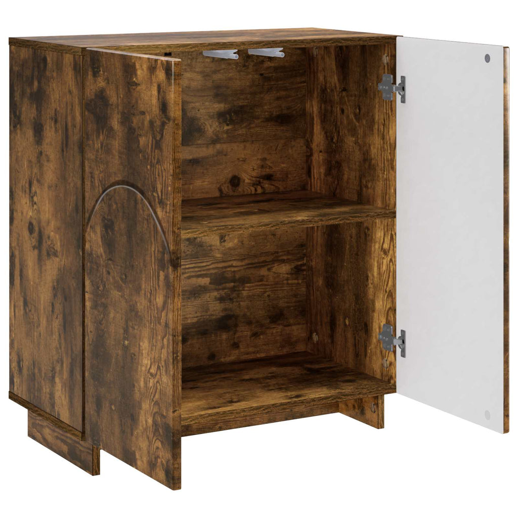 vidaXL Komoda Dąb wędzony 67 x 34,5 x 75 cm Materiał drewnopochodny