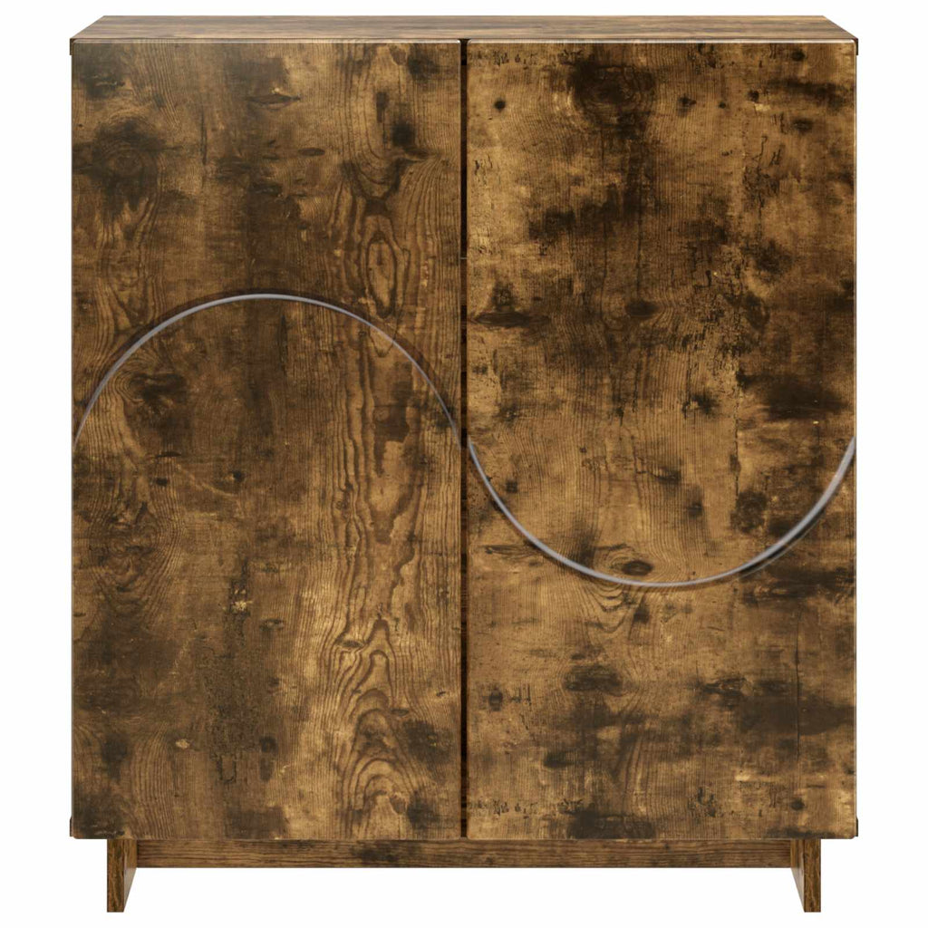 vidaXL Komoda Dąb wędzony 67 x 34,5 x 75 cm Materiał drewnopochodny