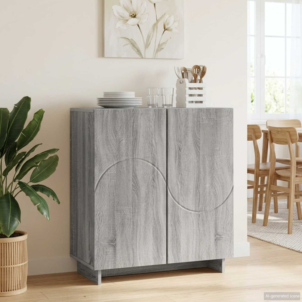 vidaXL Komoda Szary Sonoma 67 x 34,5 x 75 cm Materiał drewnopochodny