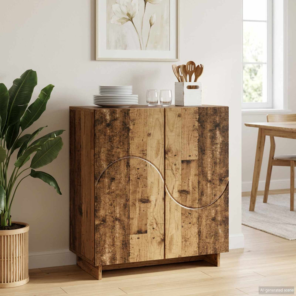 vidaXL Komoda Stare drewno 67 x 34,5 x 75 cm Materiał drewnopochodny