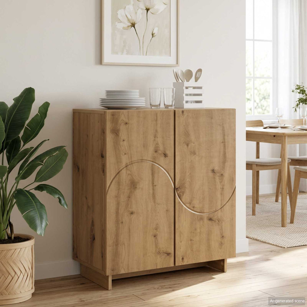 vidaXL Komoda Dąb artisan 67 x 34,5 x 75 cm Materiał drewnopochodny