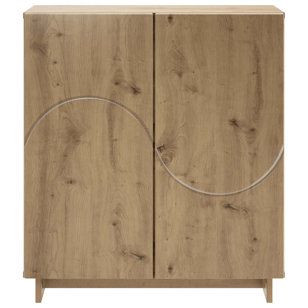 vidaXL Komoda Dąb artisan 67 x 34,5 x 75 cm Materiał drewnopochodny