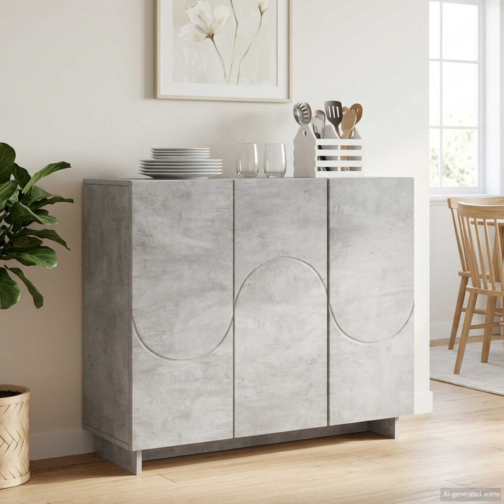 vidaXL Bufet Betonowy szary 85,5 x 31 x 75 cm Materiał drewnopochodny