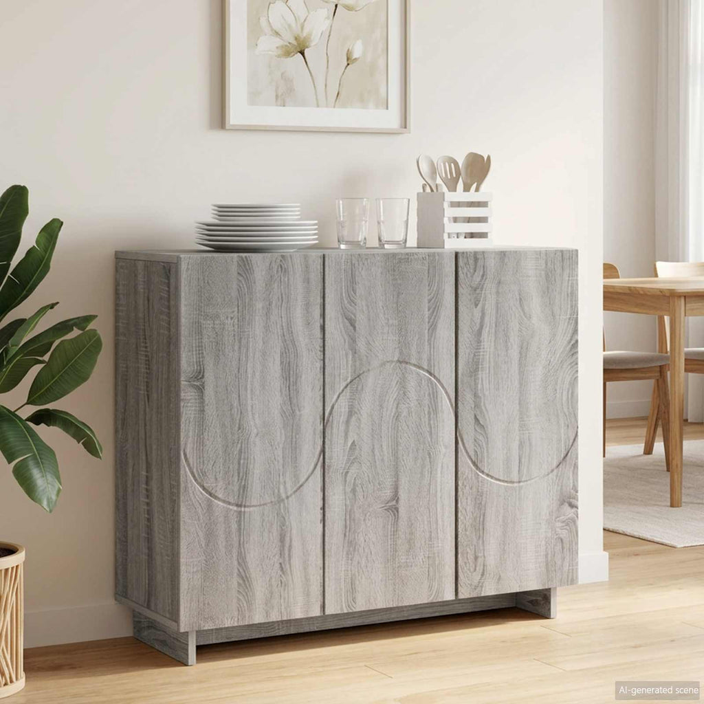 vidaXL Bufet Szary Sonoma 85,5 x 31 x 75 cm Materiał drewnopochodny