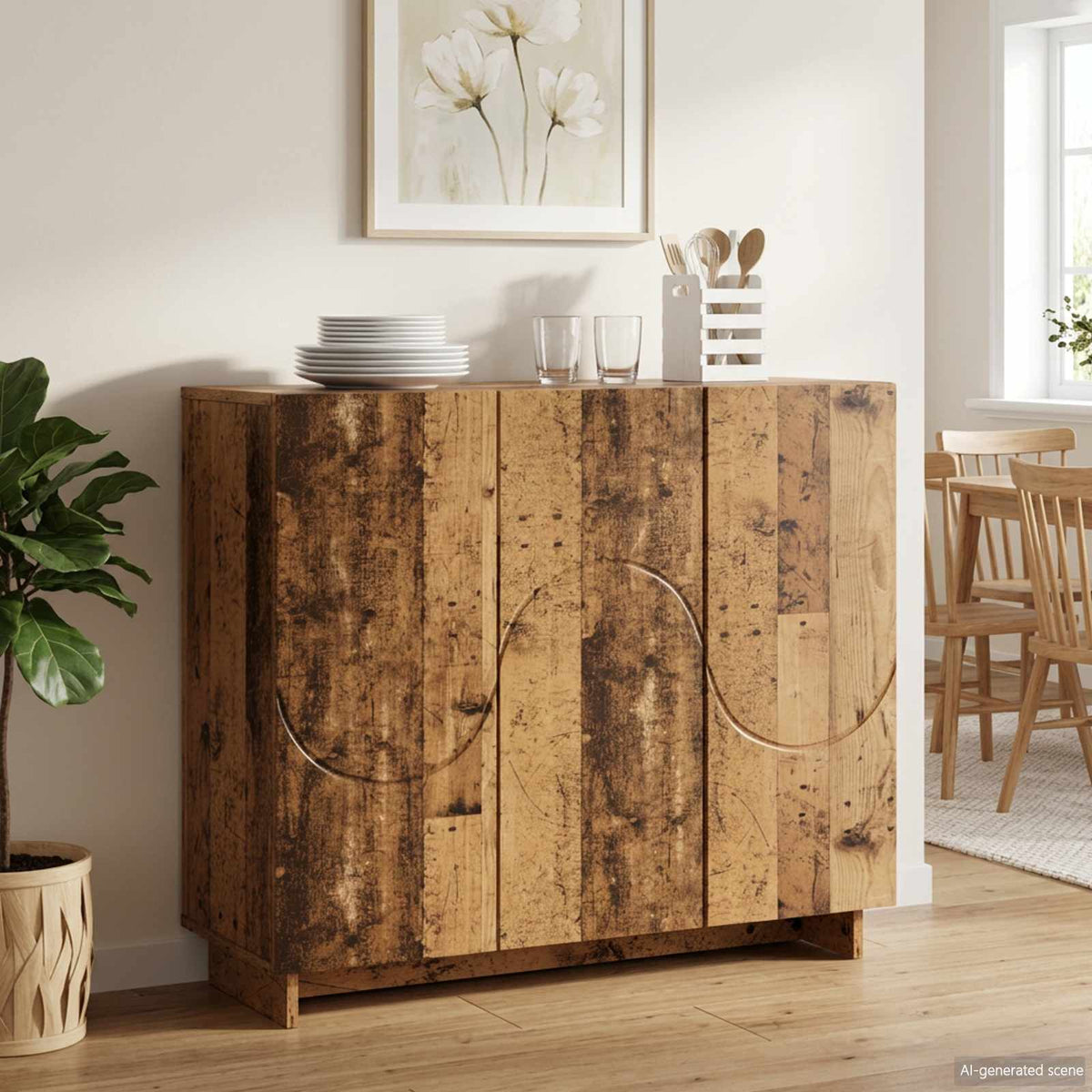 vidaXL Bufet Stare drewno 85,5 x 31 x 75 cm Materiał drewnopochodny