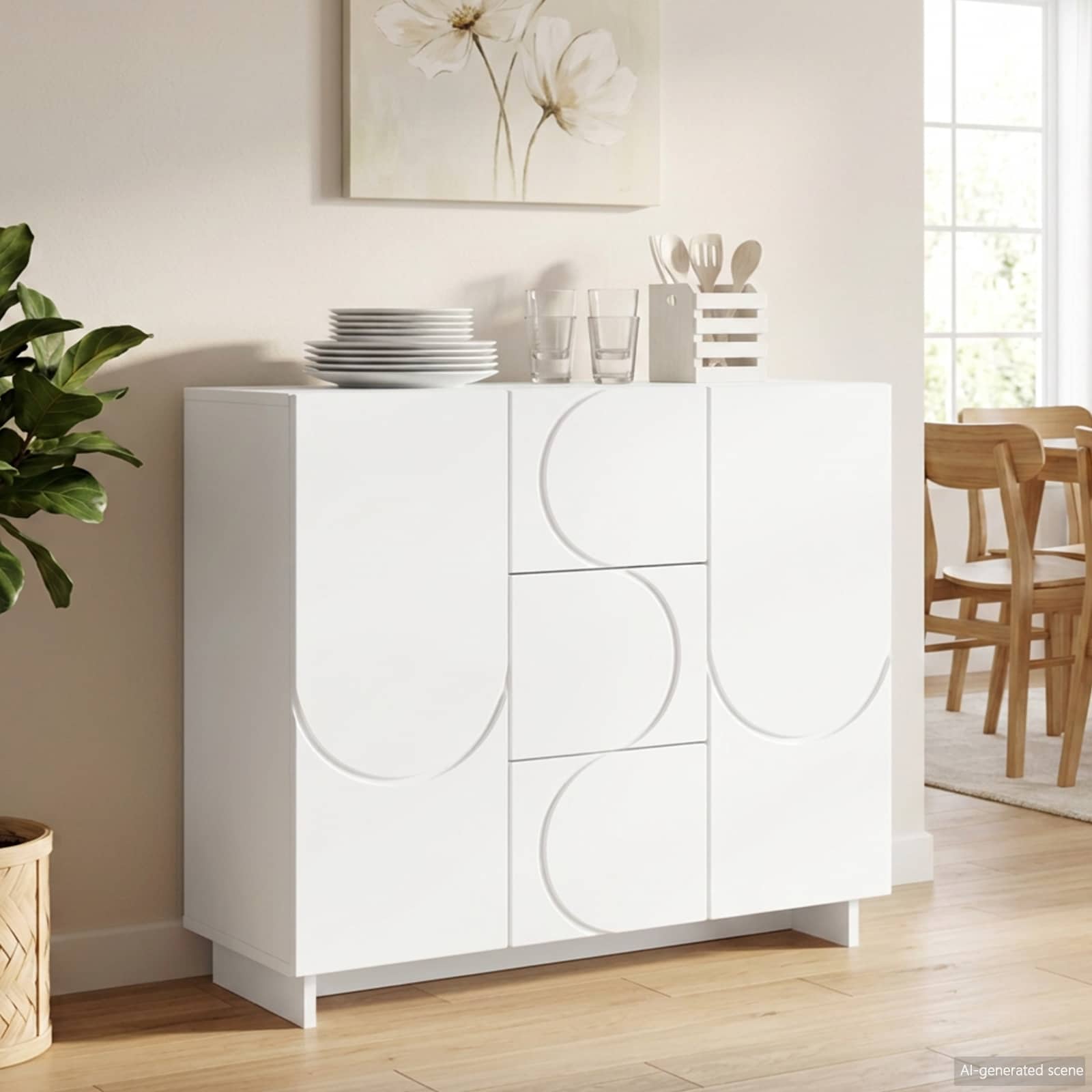 vidaXL Bufet Biały 85,5 x 31 x 75 cm Drewno inżynieryjne