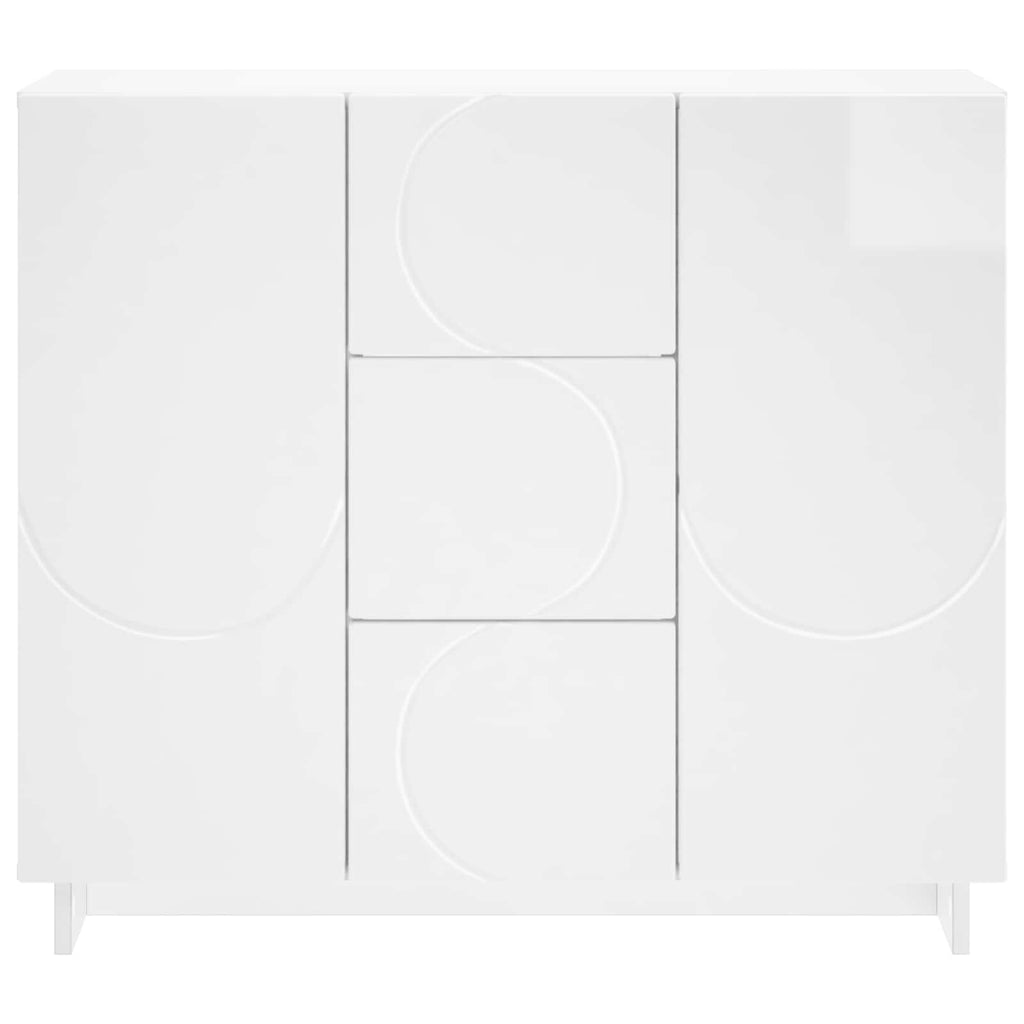 vidaXL Bufet Biały wysoki połysk 85,5 x 31 x 75 cm Drewno inżynieryjne
