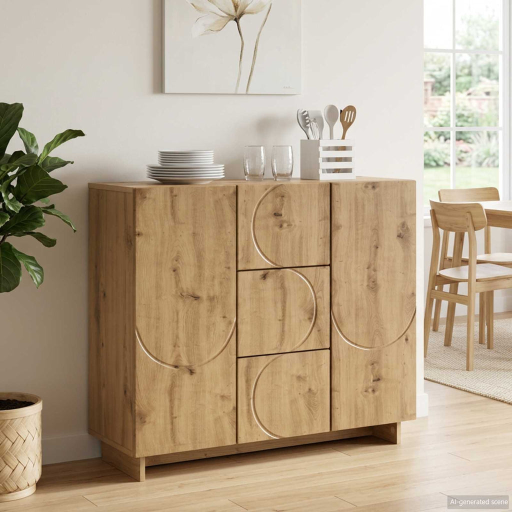 vidaXL Bufet Dąb artisan 85,5 x 31 x 75 cm Drewno inżynieryjne