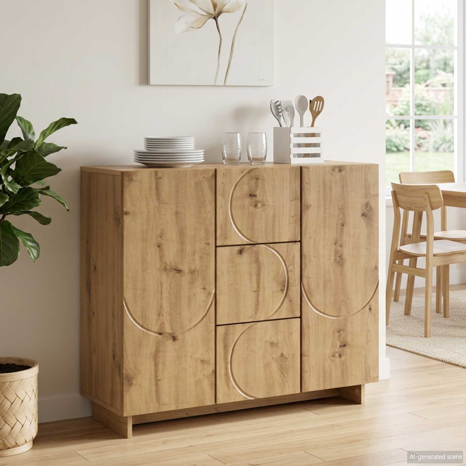vidaXL Bufet Dąb artisan 85,5 x 31 x 75 cm Drewno inżynieryjne