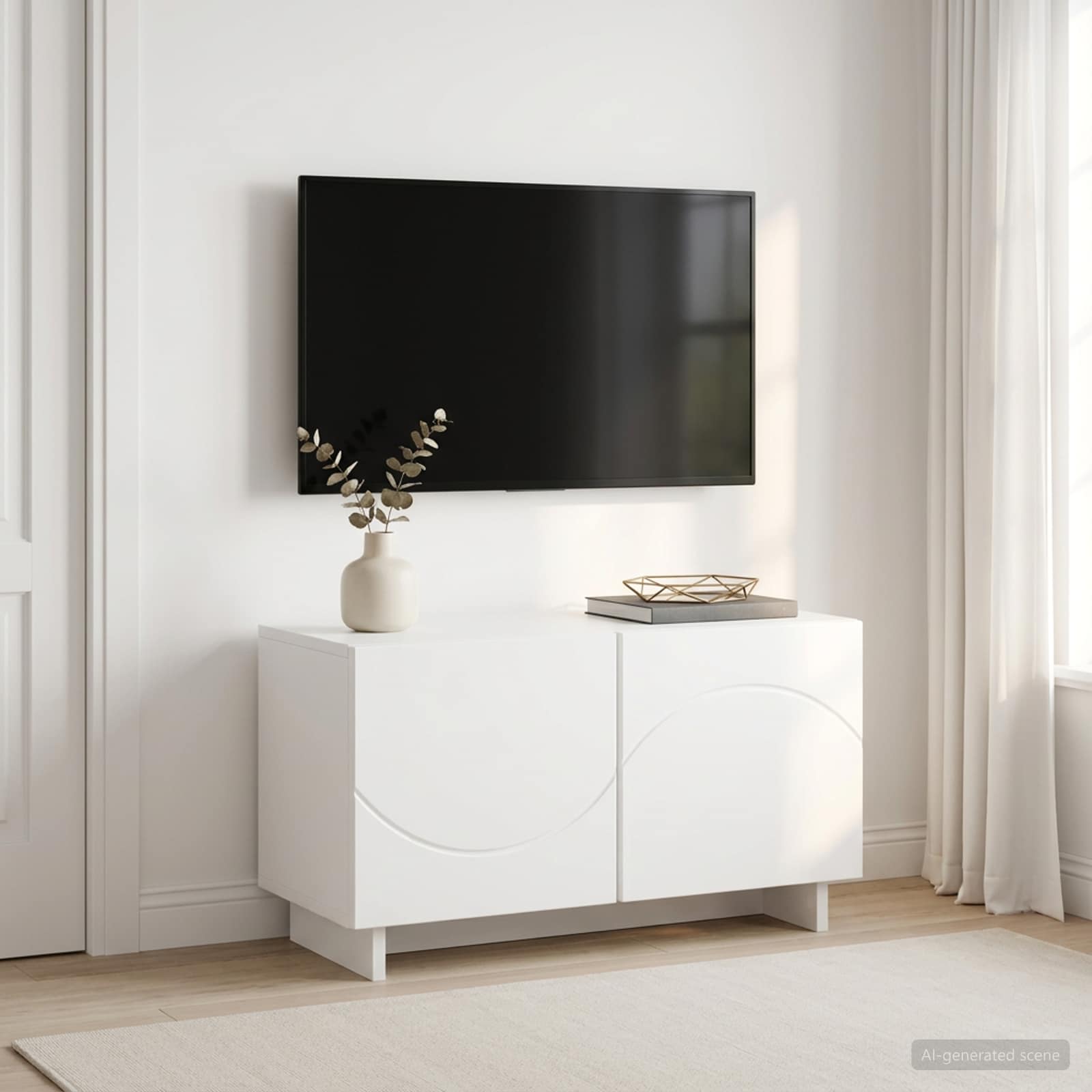 vidaXL szafka RTV 60 x 34.5 x 40 cm Biały materiał drewnopochodny