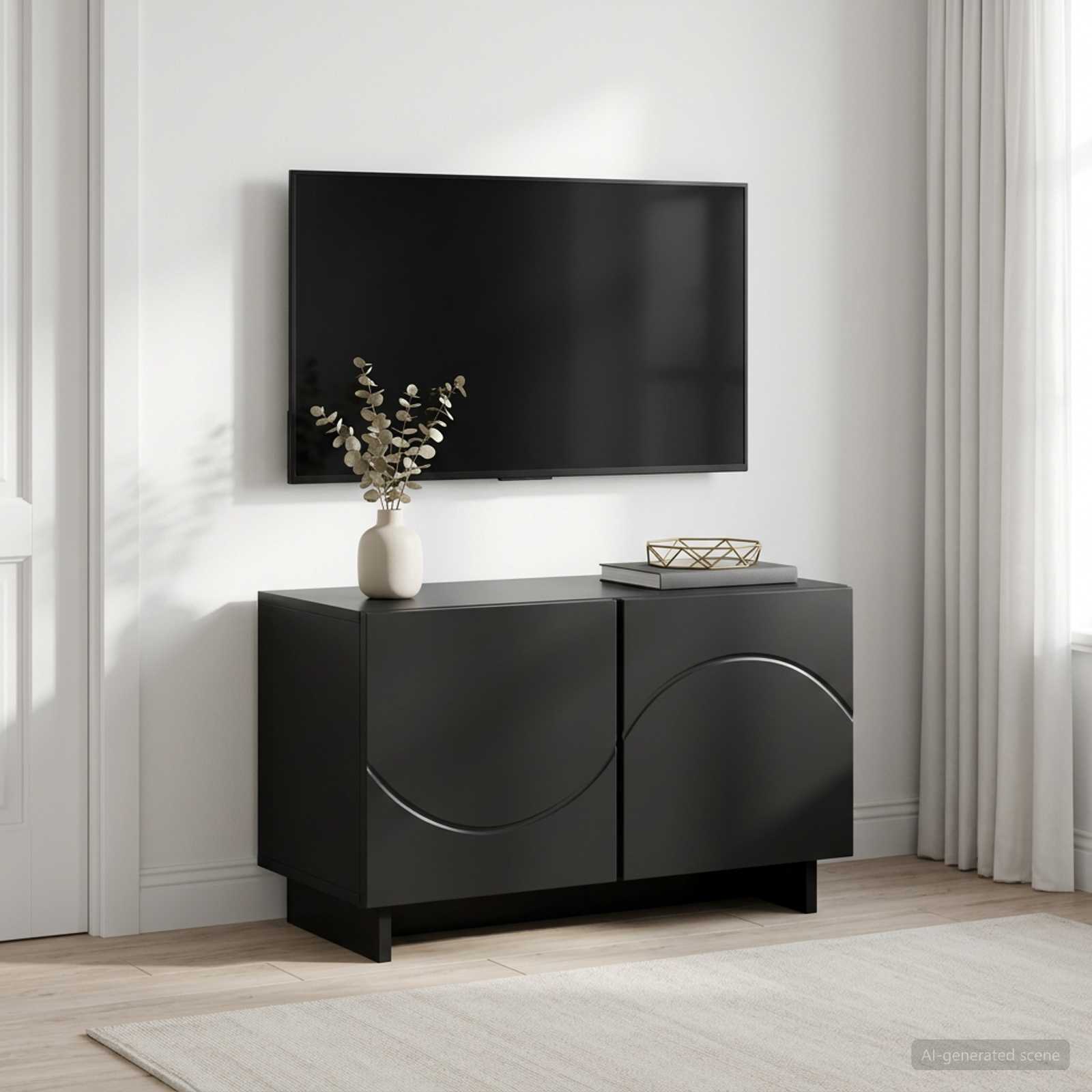 vidaXL szafka RTV 60 x 34.5 x 40 cm Czarny materiał drewnopochodny