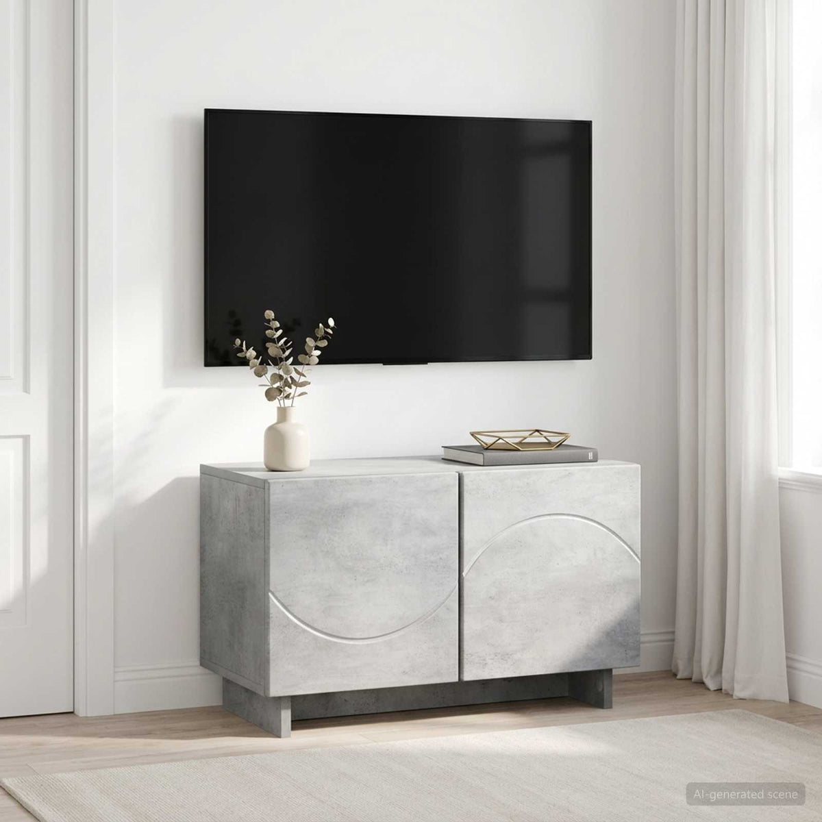 vidaXL szafka RTV 60 x 34.5 x 40 cm Betonowy szary