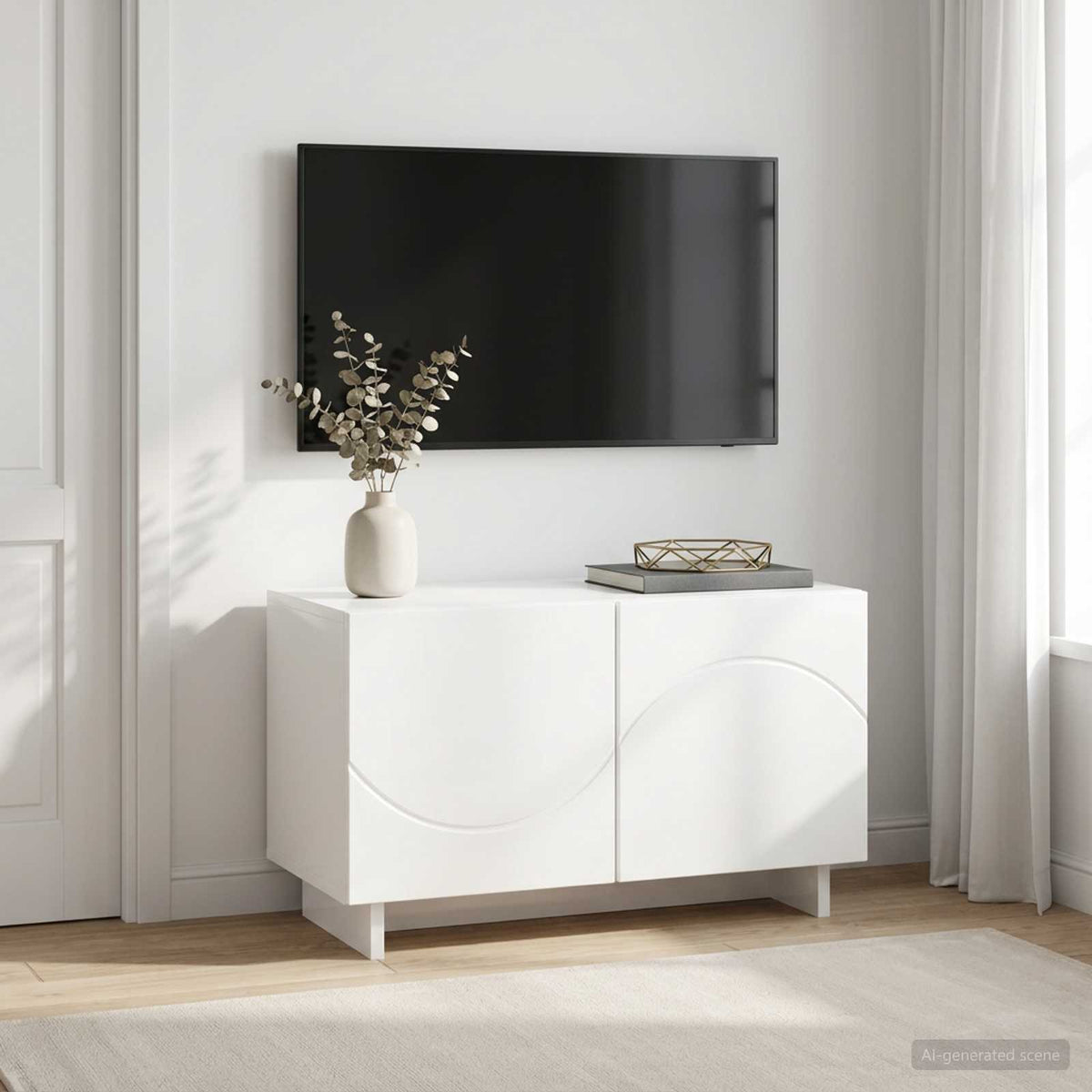 vidaXL szafka RTV 60 x 34.5 x 40 cm Biały wysoki połysk