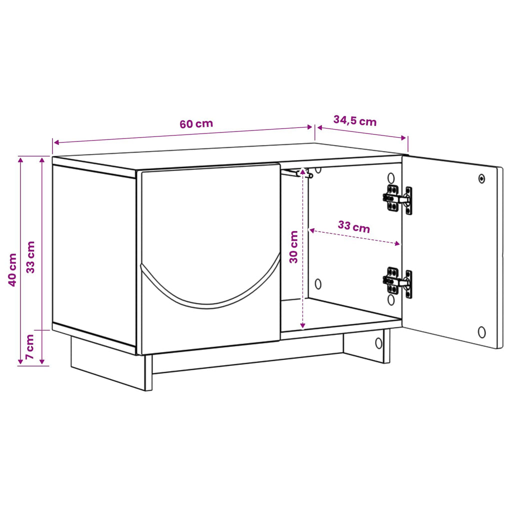 vidaXL szafka RTV 60 x 34.5 x 40 cm Szary Sonoma