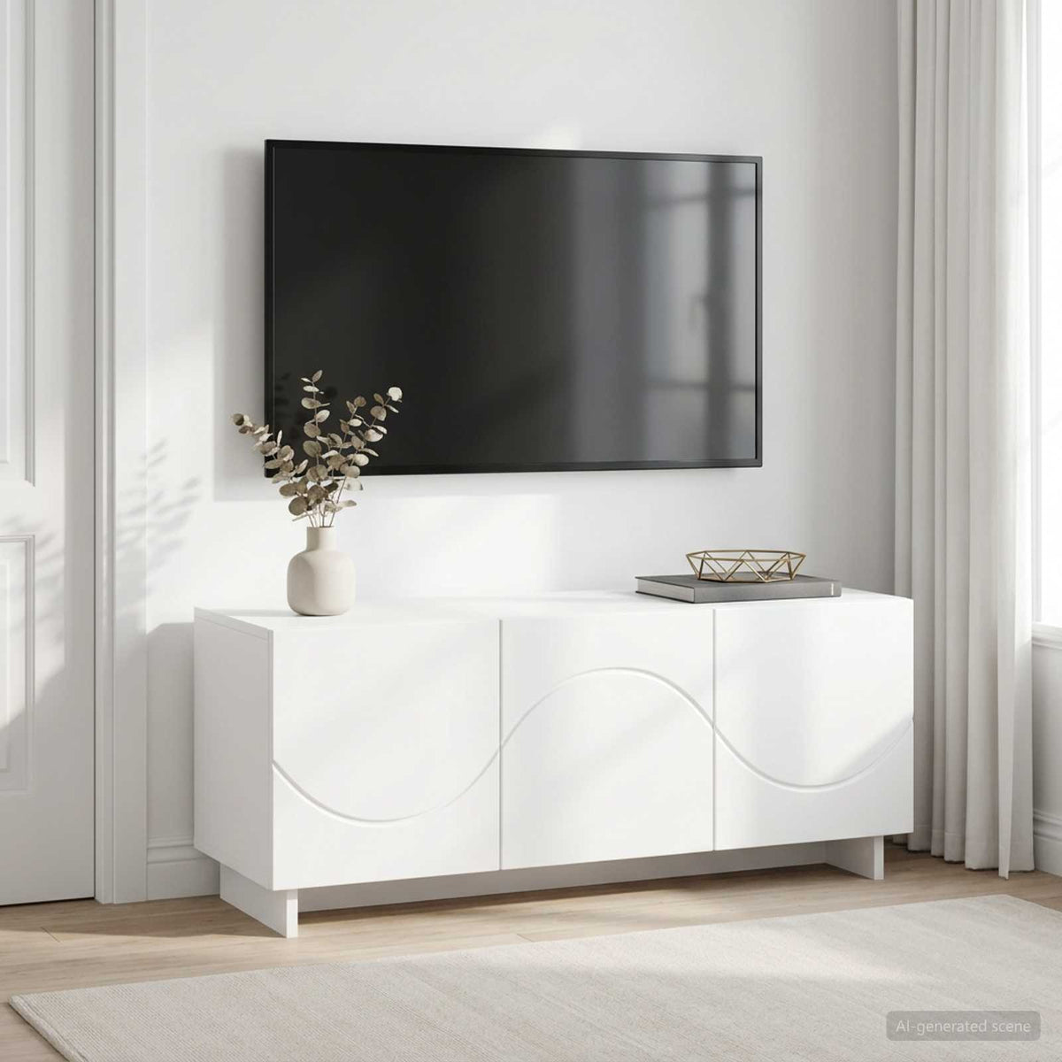 vidaXL szafka RTV 90 x 34.5 x 40 cm Biały materiał drewnopochodny