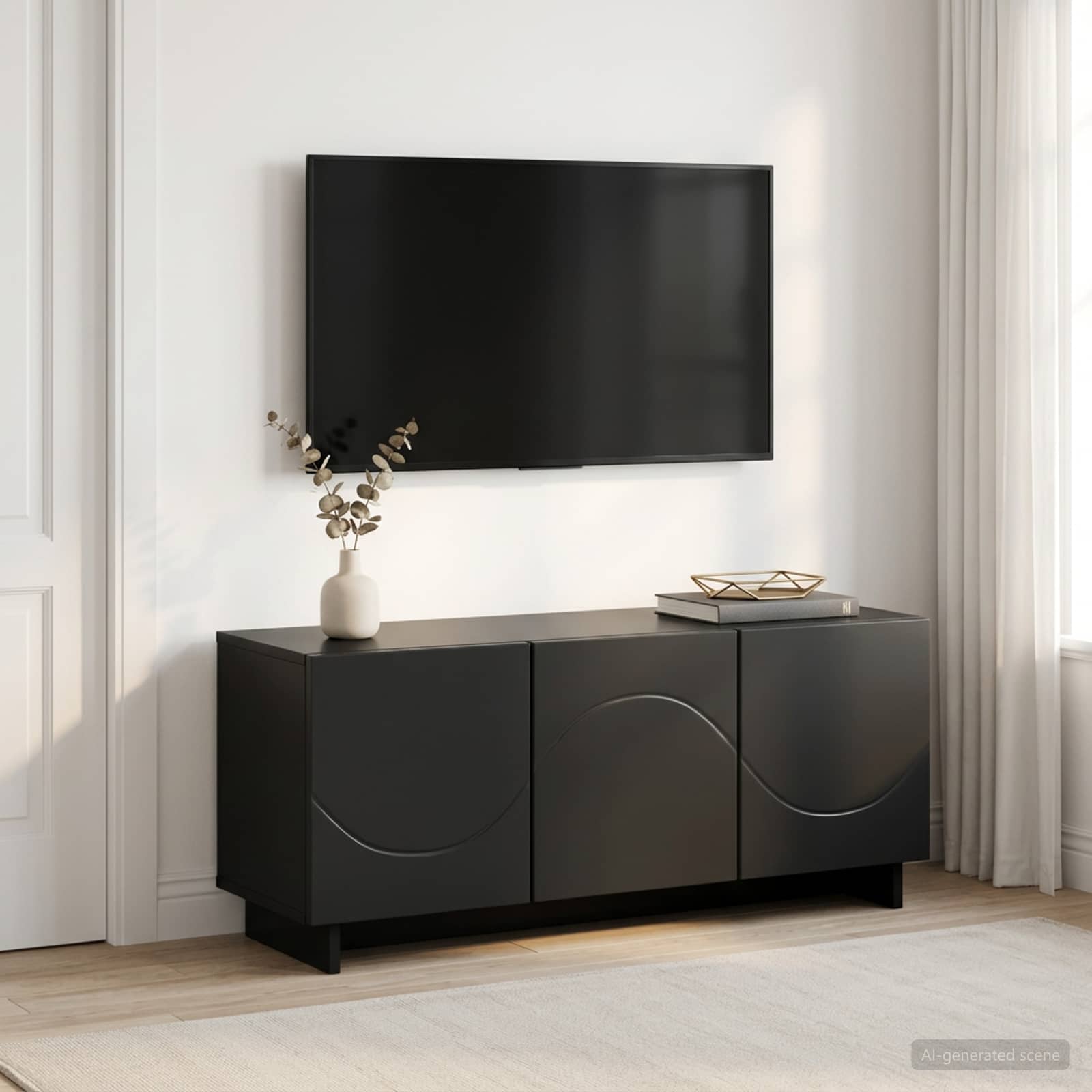 vidaXL szafka RTV 90 x 34.5 x 40 cm Czarny materiał drewnopochodny
