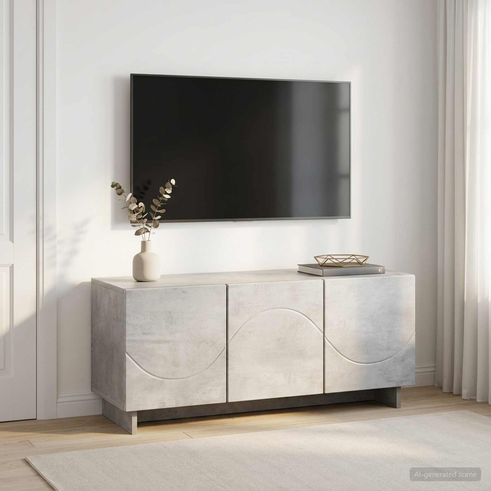 vidaXL szafka RTV 90 x 34.5 x 40 cm Betonowy szary