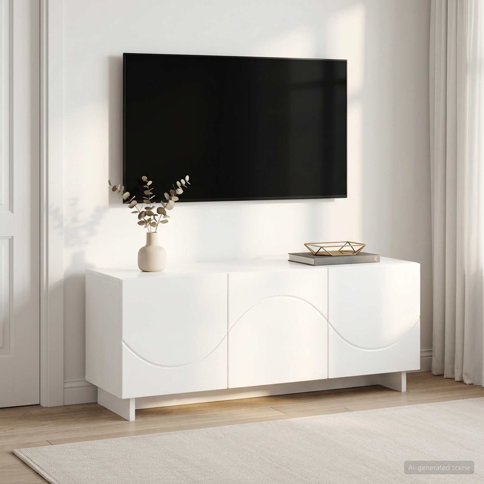 vidaXL szafka RTV 90 x 34.5 x 40 cm Biały wysoki połysk