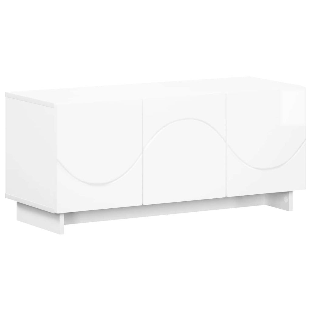 vidaXL szafka RTV 90 x 34.5 x 40 cm Biały wysoki połysk