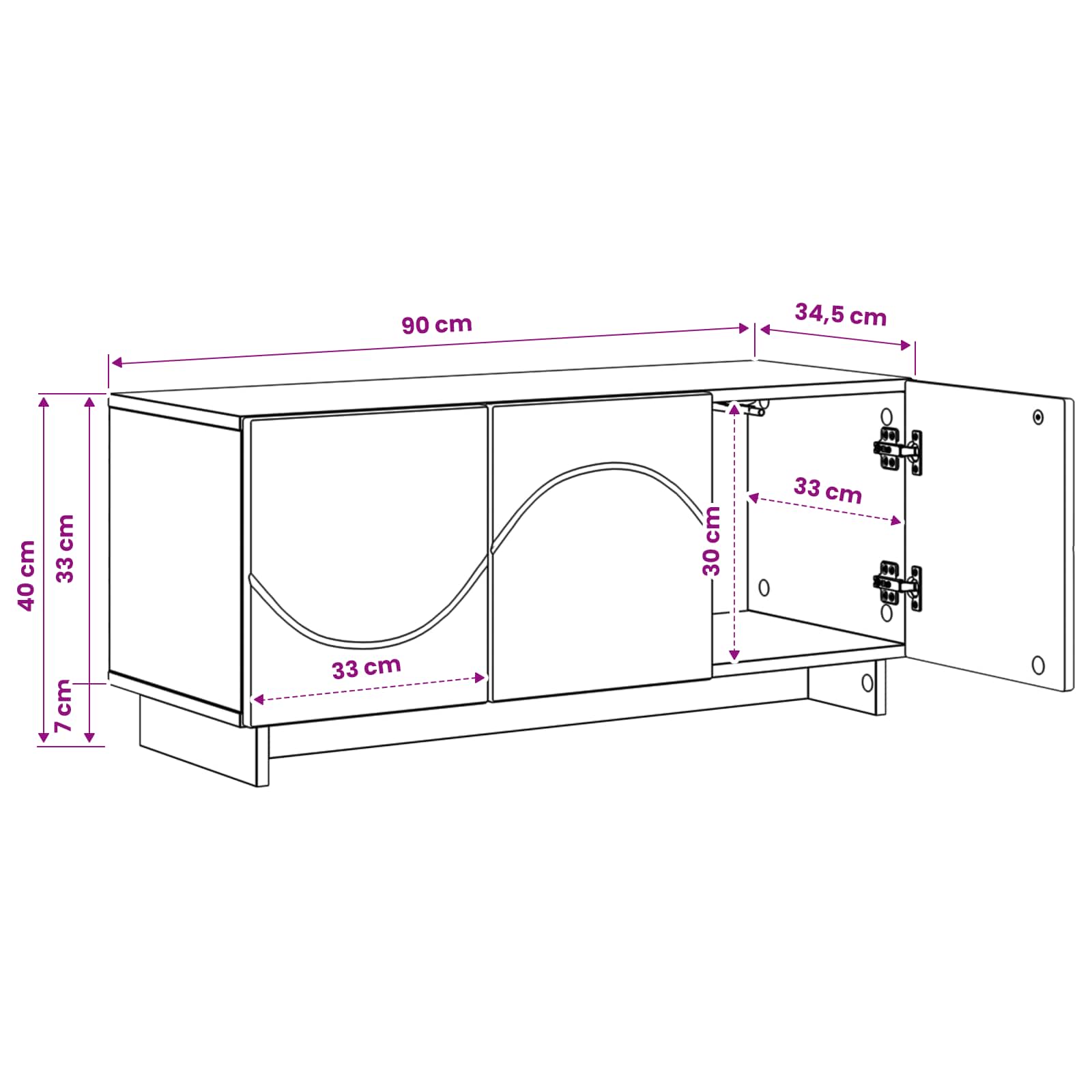 vidaXL szafka RTV 90 x 34.5 x 40 cm Biały wysoki połysk