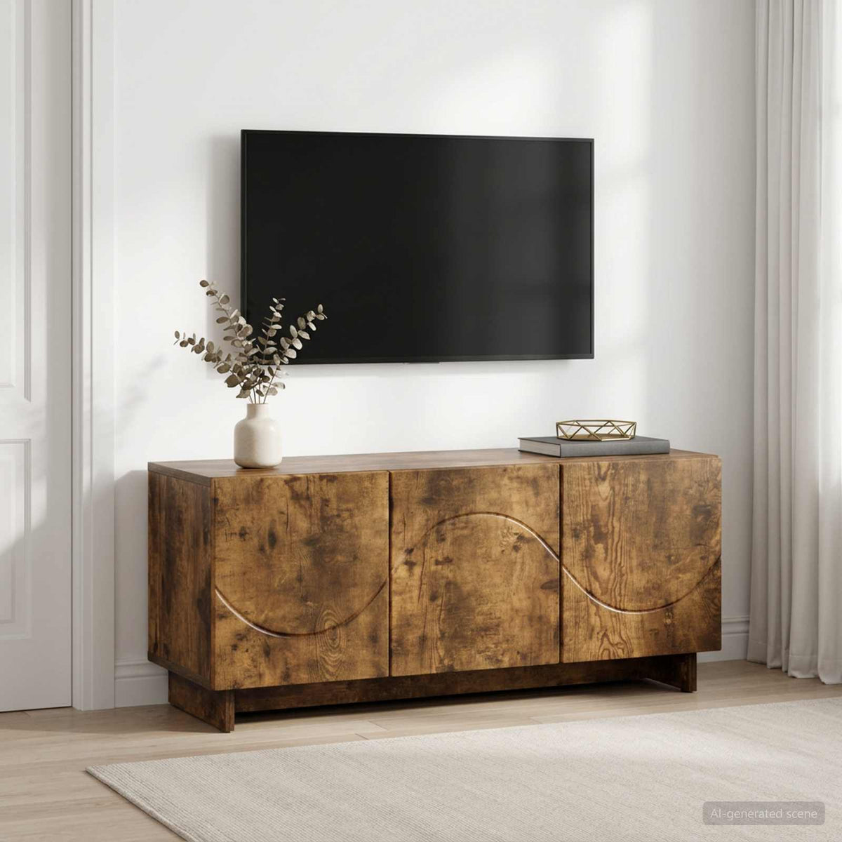 vidaXL szafka RTV 90 x 34.5 x 40 cm Dąb wędzony