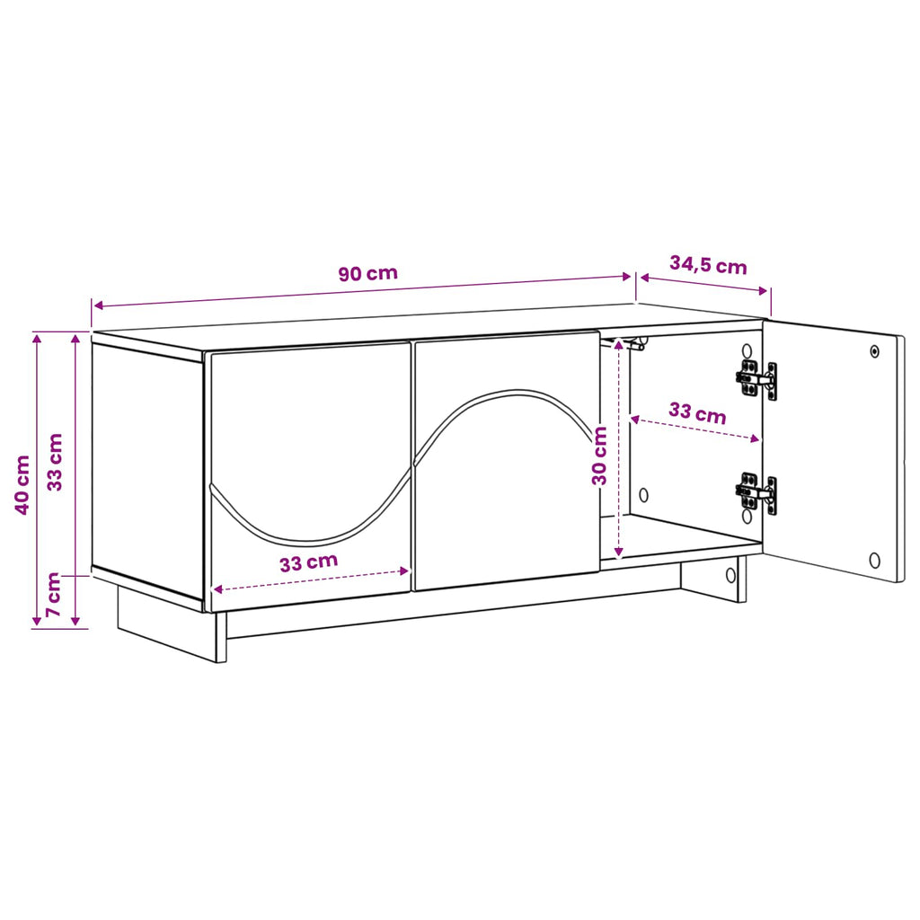vidaXL szafka RTV 90 x 34.5 x 40 cm Szary Sonoma