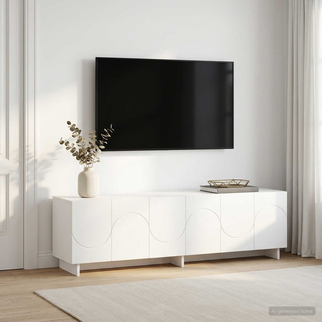 vidaXL szafka RTV 140 x 34,5 x 40 cm Biały materiał drewnopochodny