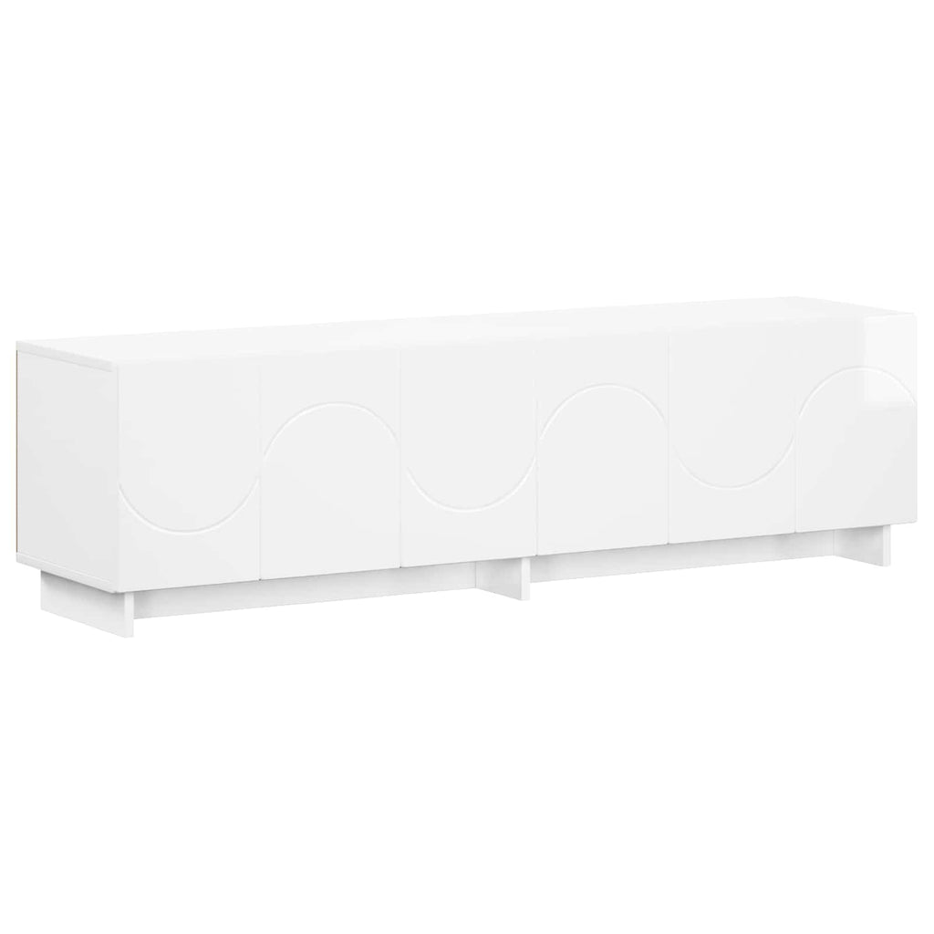 vidaXL szafka RTV 140 x 34,5 x 40 cm Biały wysoki połysk